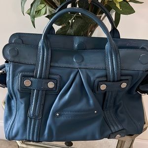 Cerulean blue leather bag